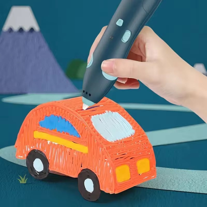 3D Drawing pen with 3 wires & Multiple Drawing cards!