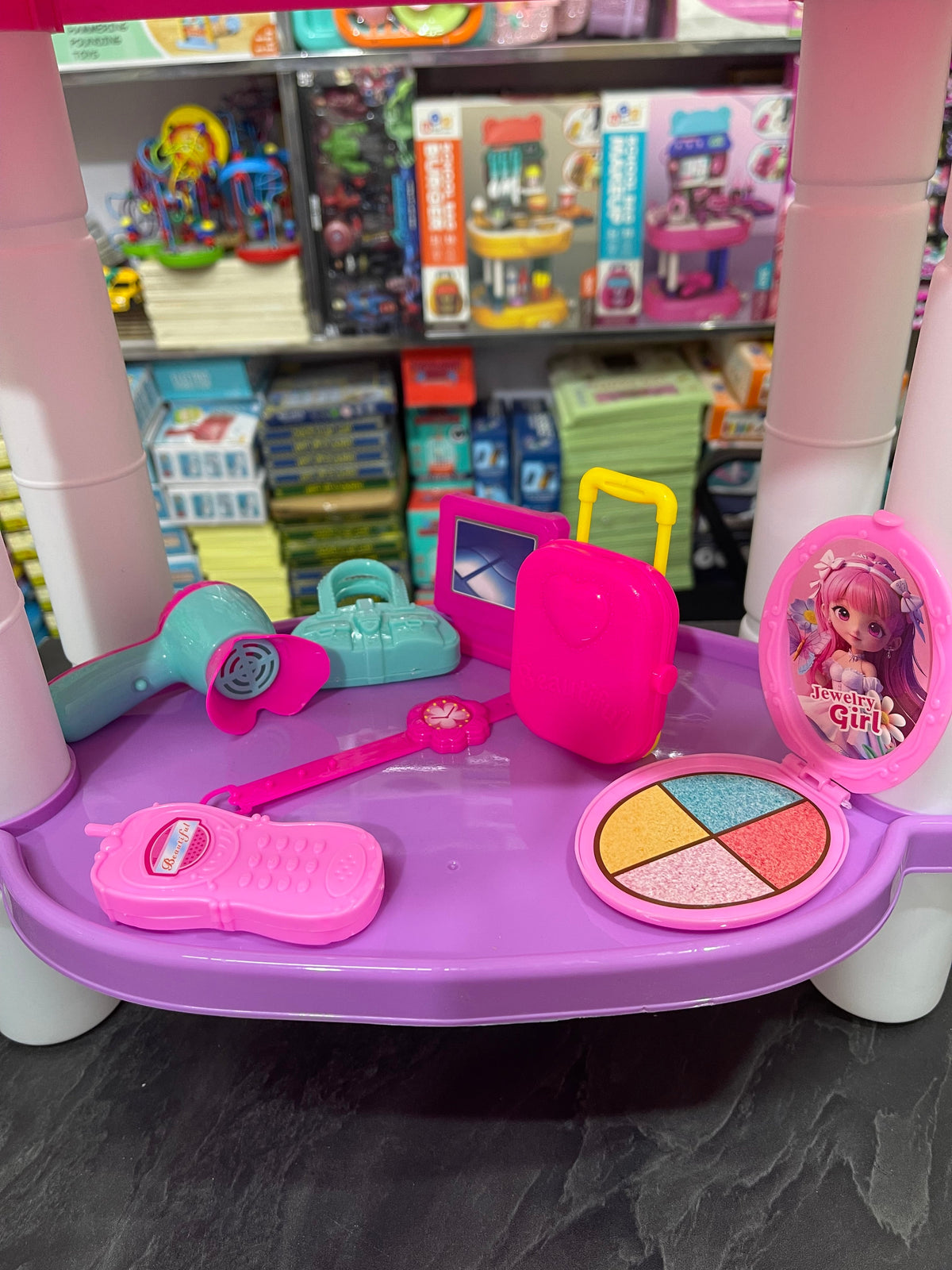Kids Dressing Table with stool , working water Tap & Fun Accessories