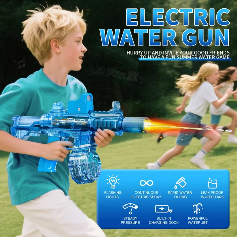 Electric Water Shooting Gun High Pressure Water Gun With Colorful Light