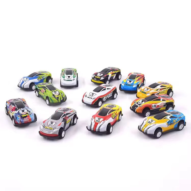 Pack of 12 Die-Cast Metal Pull-Back Cars – Mini Vehicles for Kids