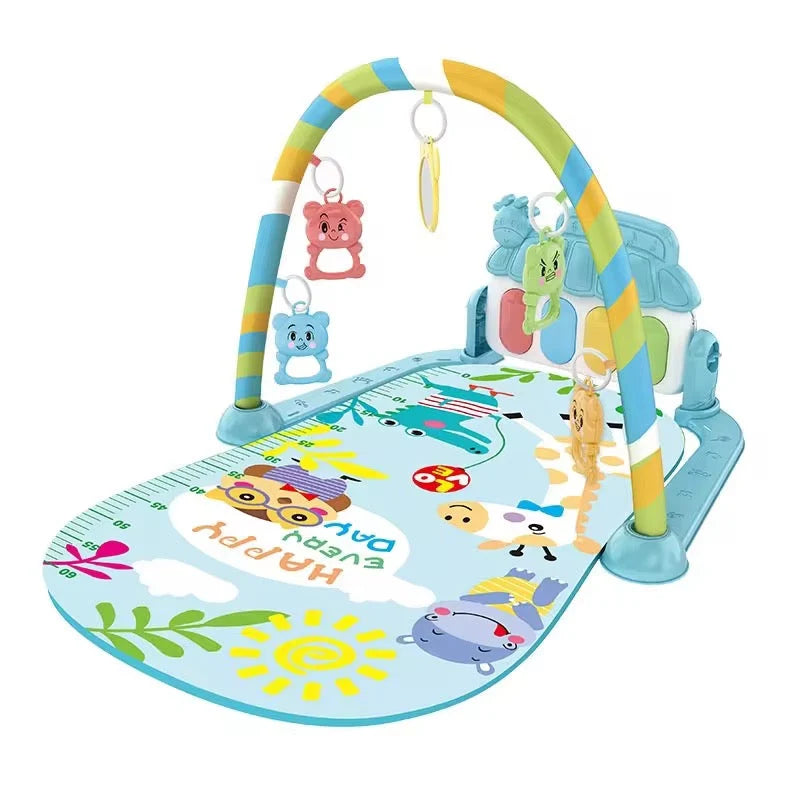 Musical Piano Play Mat for Kids Multifunction Piano Fitness Rack (Random Print)