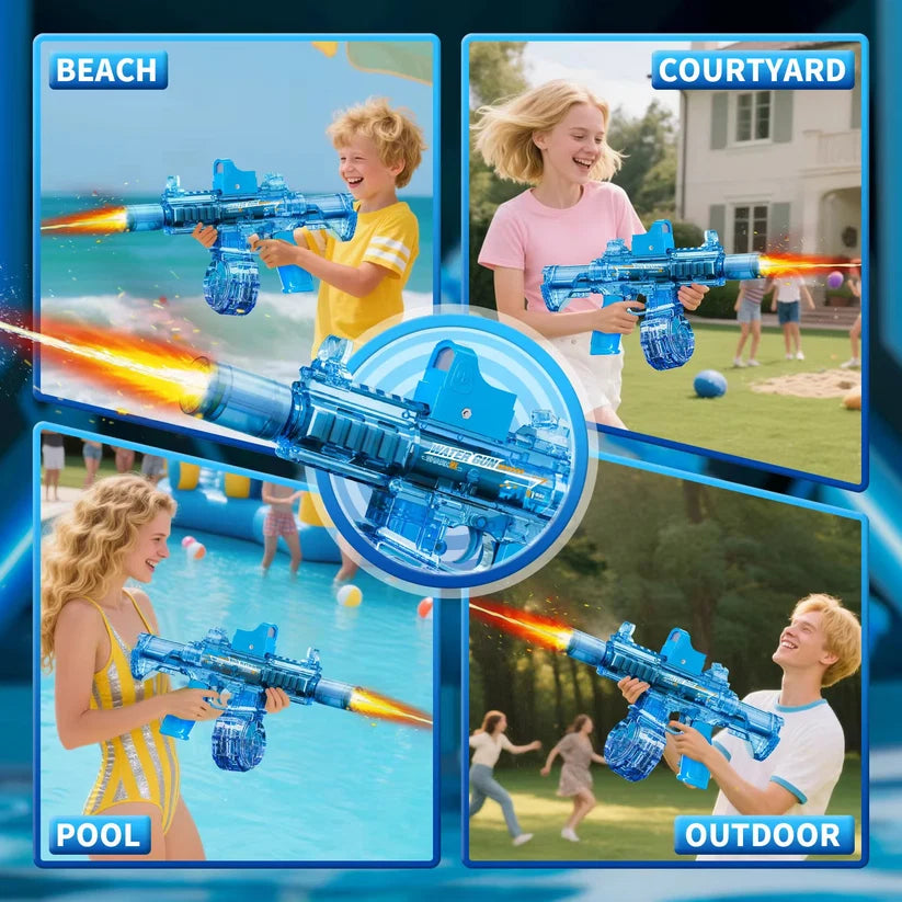 Electric Water Shooting Gun High Pressure Water Gun With Colorful Light