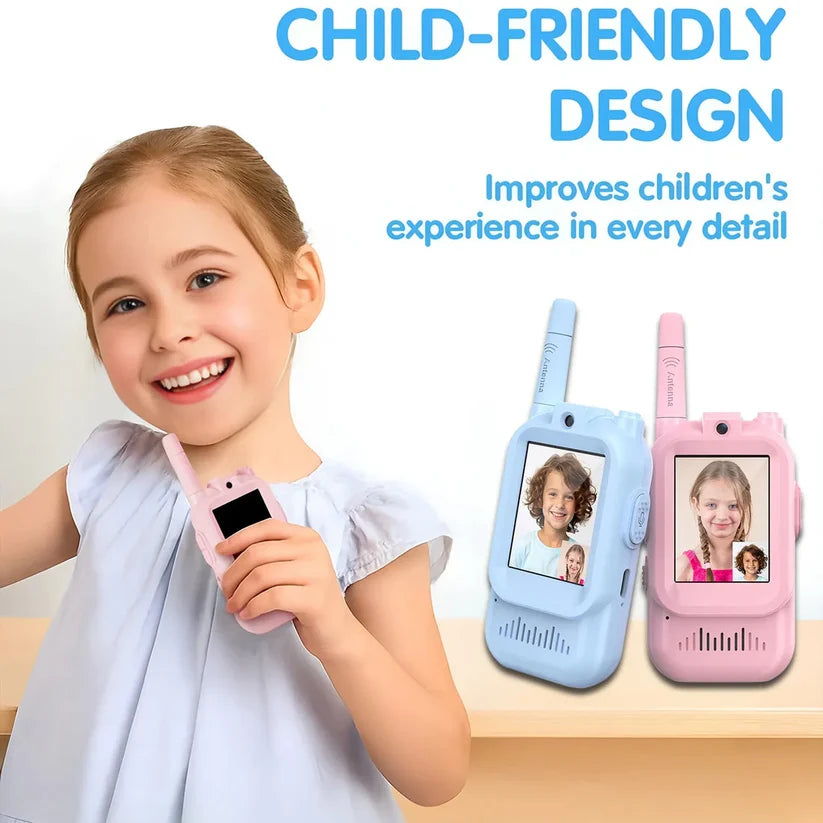 2Pcs Rechargeable Kids Video Call Walkie Talkie