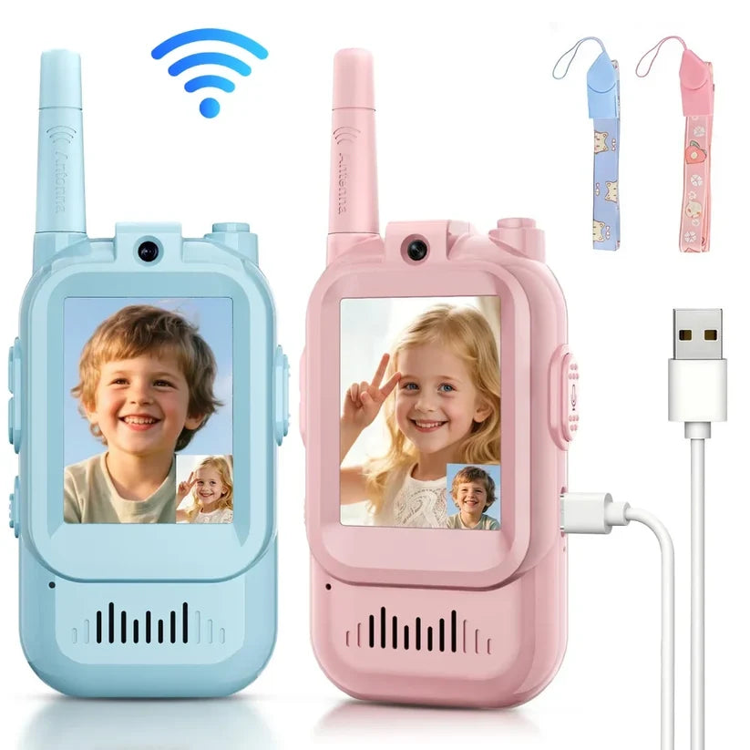 2Pcs Rechargeable Kids Video Call Walkie Talkie