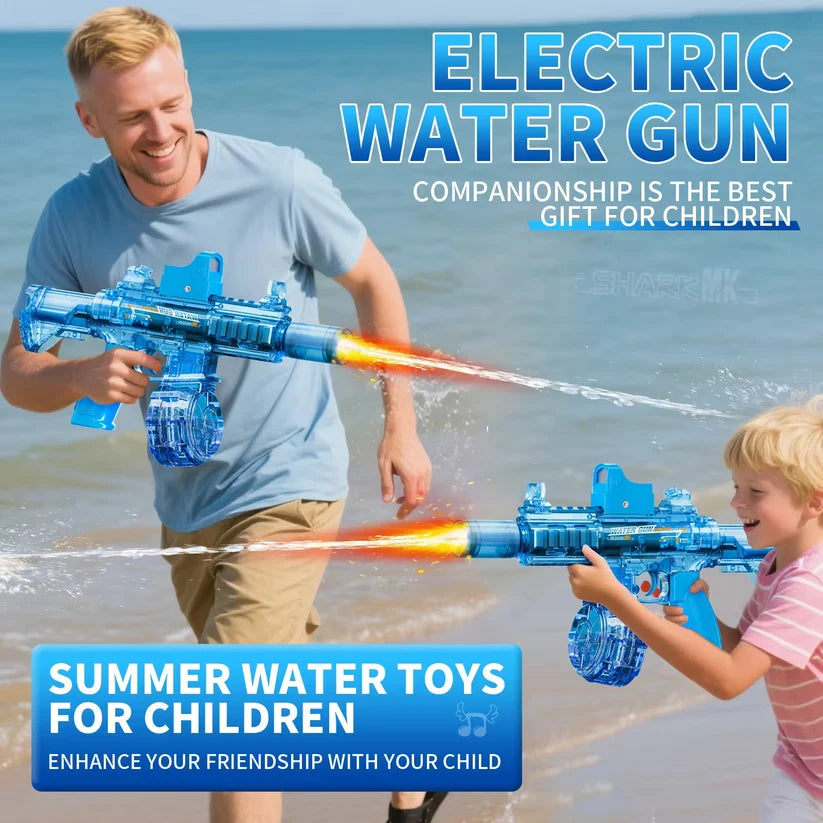 Electric Water Shooting Gun High Pressure Water Gun With Colorful Light