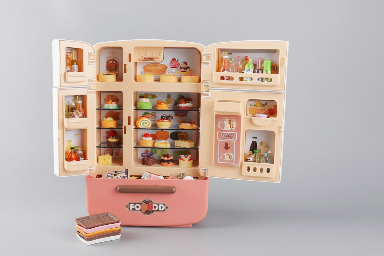 Premium Quality Fridge Toy Set with Fruits & Food Accessories !