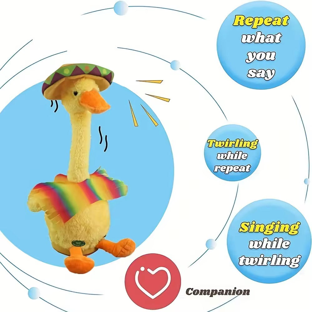 Dancing Duck Talking Plush Toy with Lights & Music