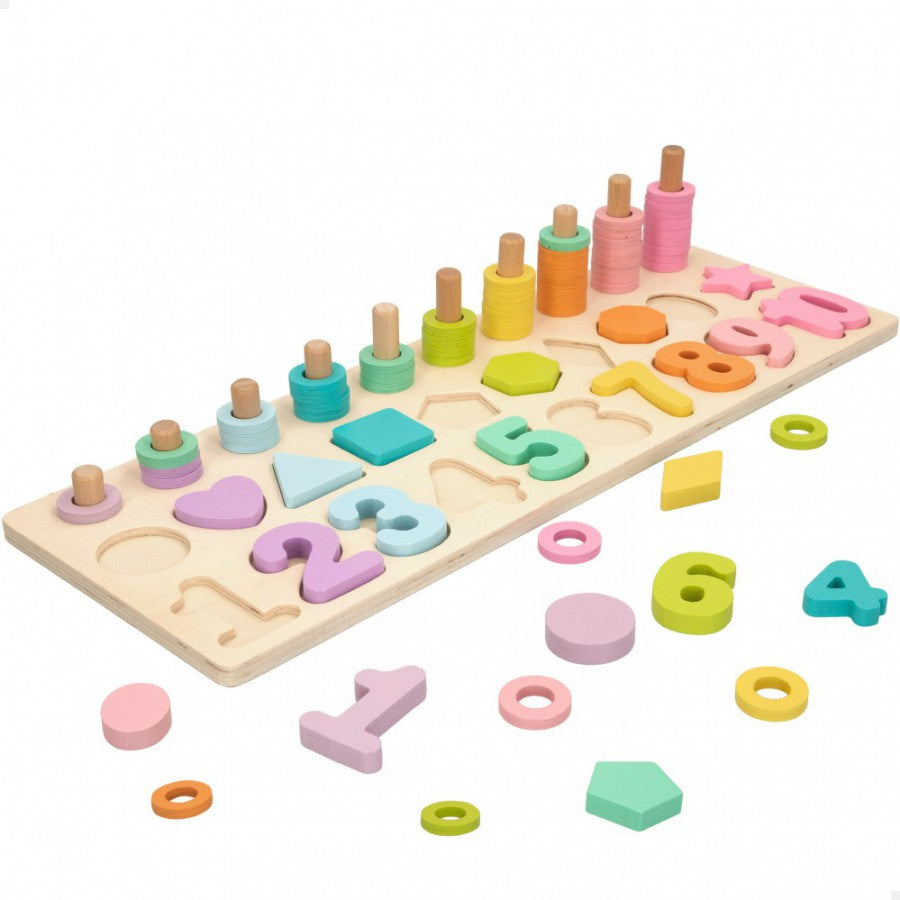 Montessori Wooden Multifunctional Busy Board with Magnetic Fishing Puzzle Early Education Blocks & more