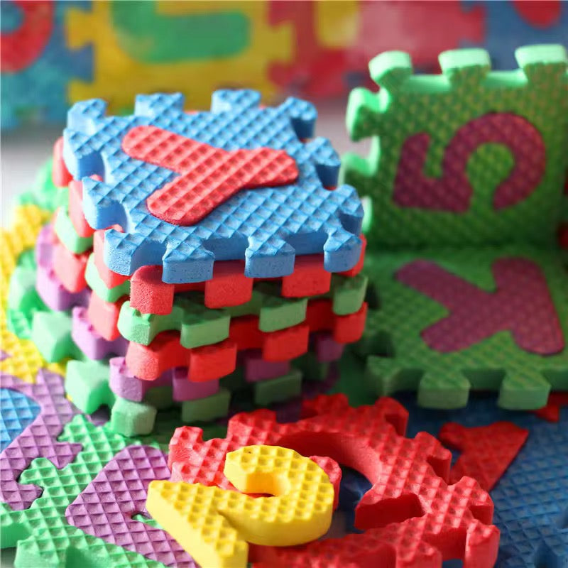 Kids Foam Play Mat – 36-Piece Interlocking Alphabet & Number Tiles (EVA, Colorful)