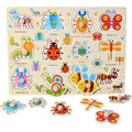 1 High Quality Educational Wooden Puzzle– Animals, Insects, Fruits & Veggies ( One Random Board )