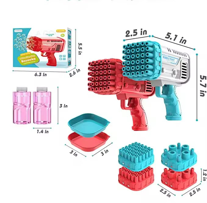 36-Hole Bubble Gun Bazooka for Kids Colorful Bulbulay Maker