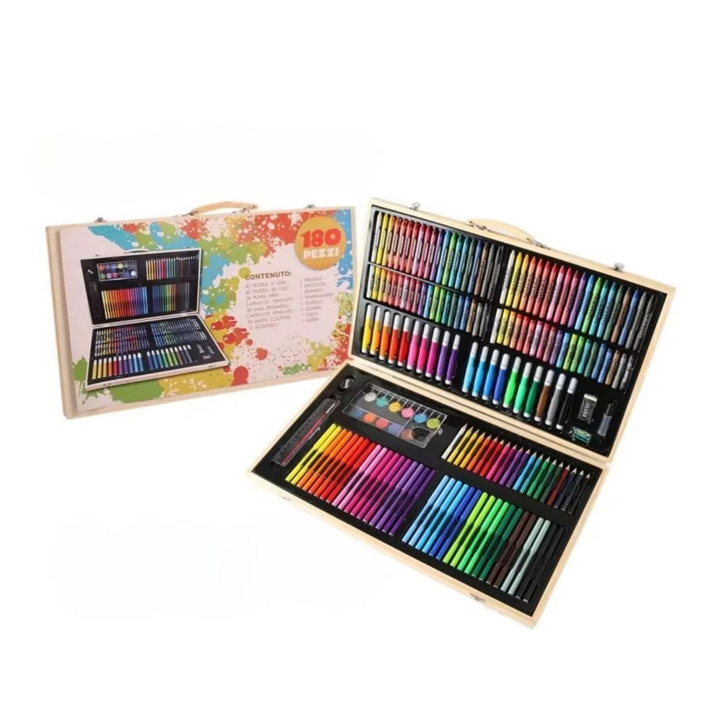 Colouring Art Kit – Multi-Character Box Set for Kids 188 pcs wooden case