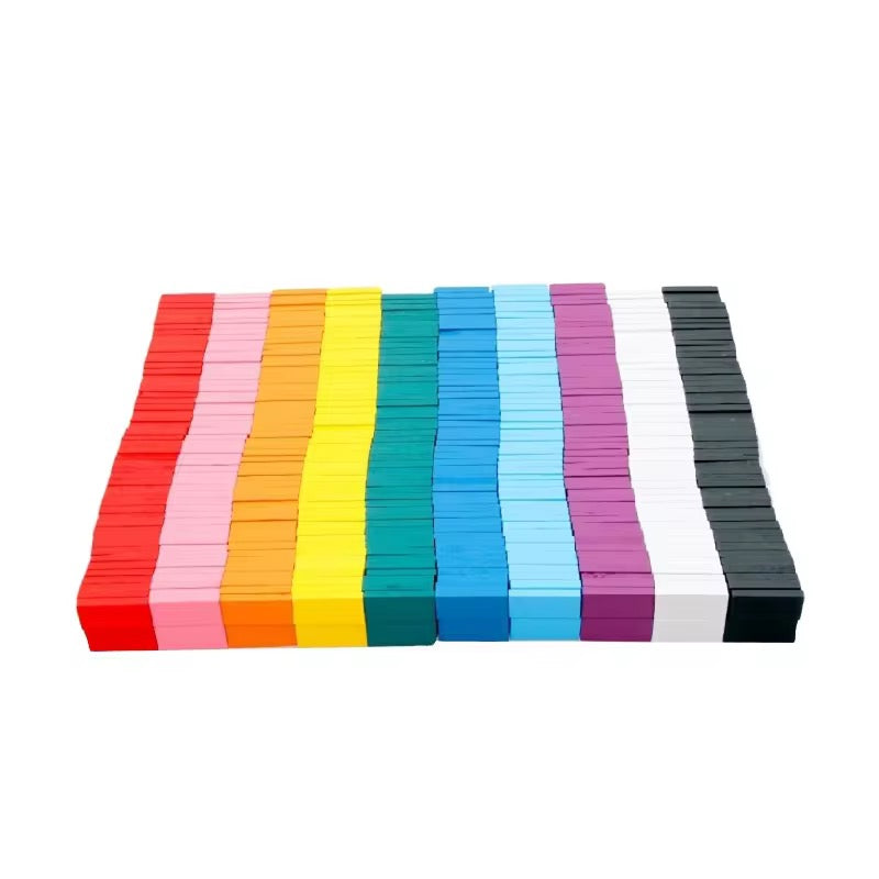 50pcs Wooden Domino Blocks – Colorful Set
