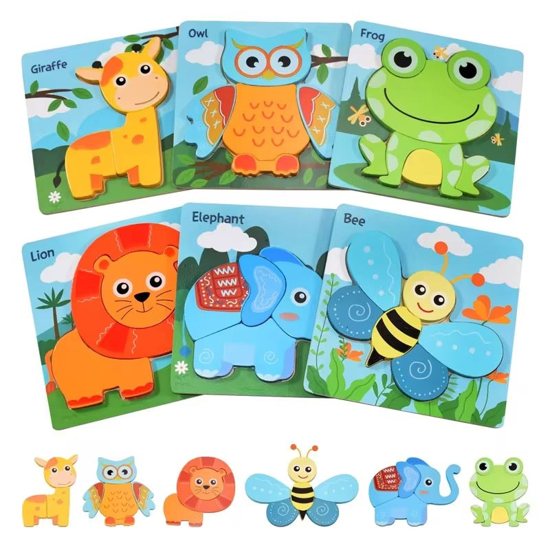 1 pcs wooden puzzle 15 cm