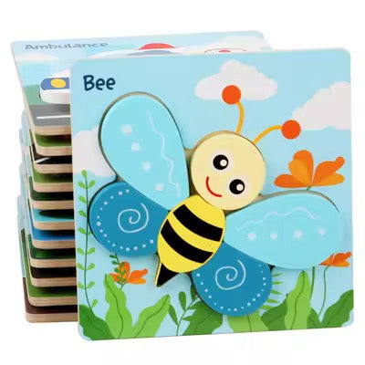 1 pcs wooden puzzle 15 cm