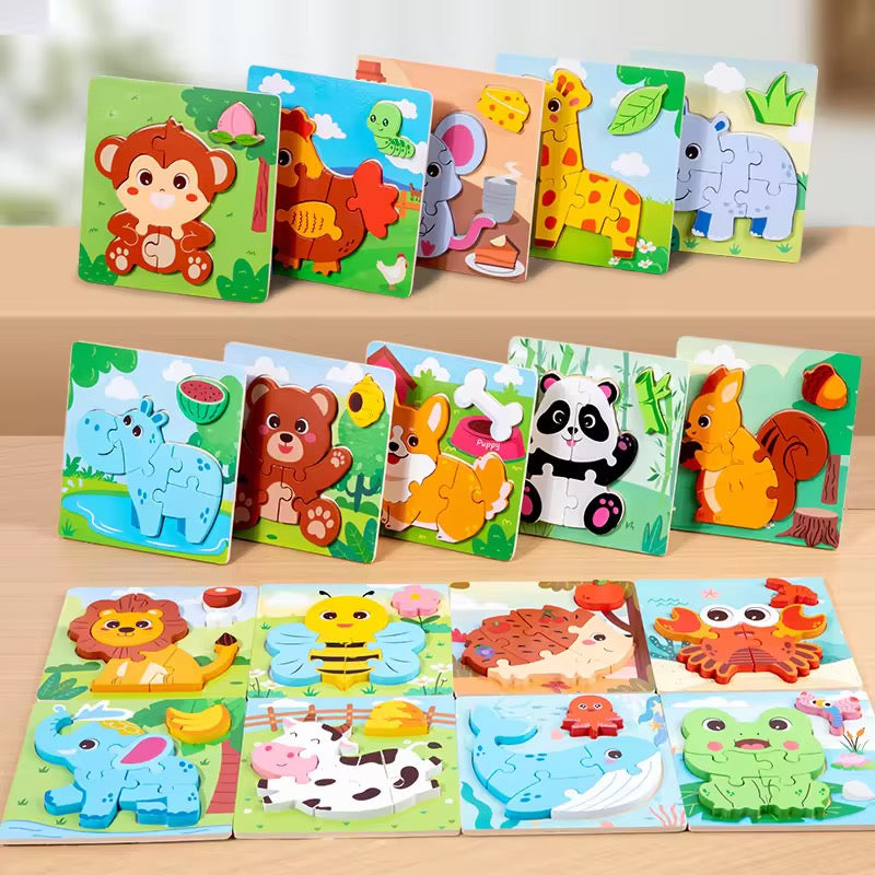 1 pcs wooden puzzle 15 cm