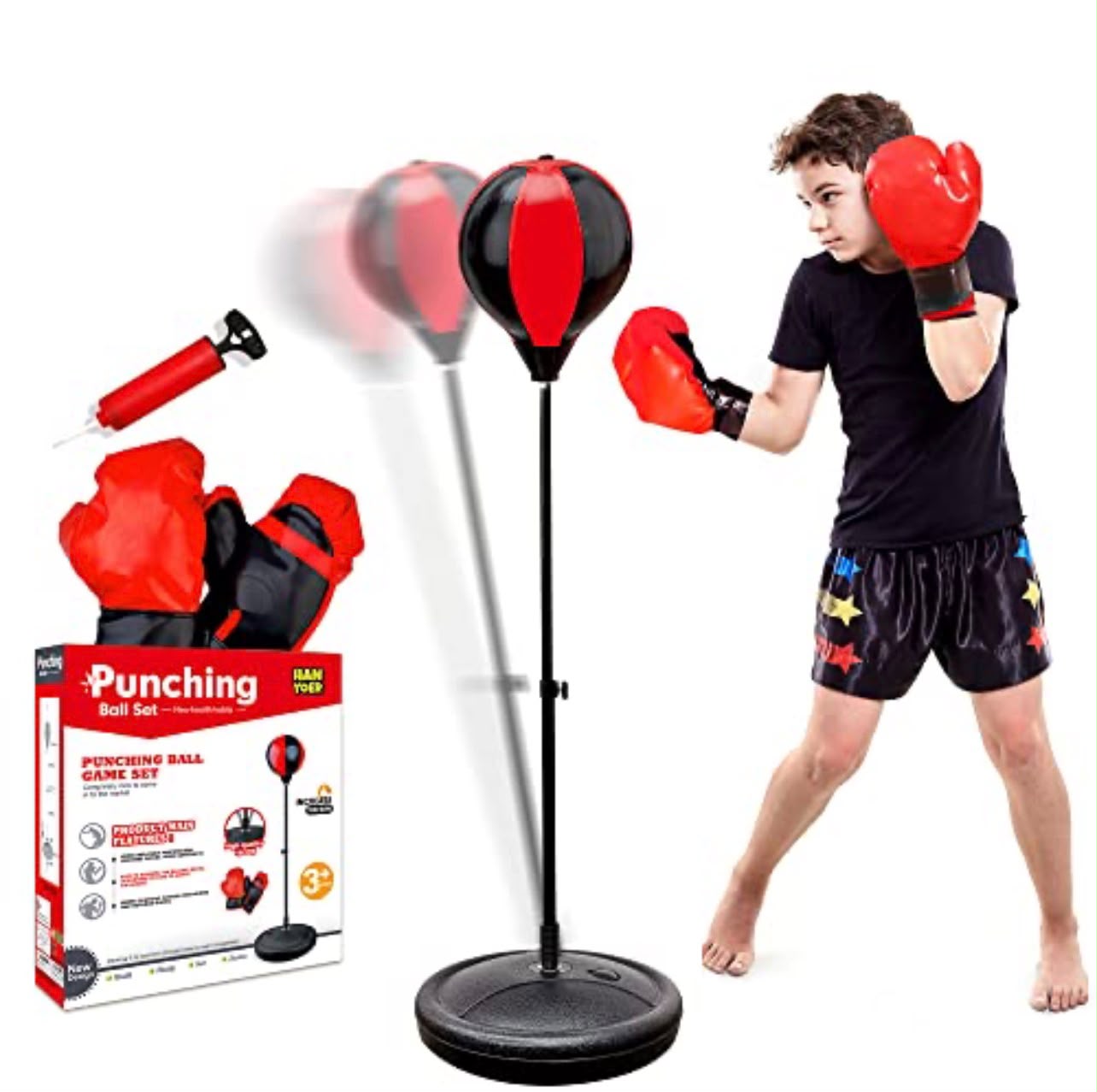 Kids Adjustable Height Boxing Game Stand