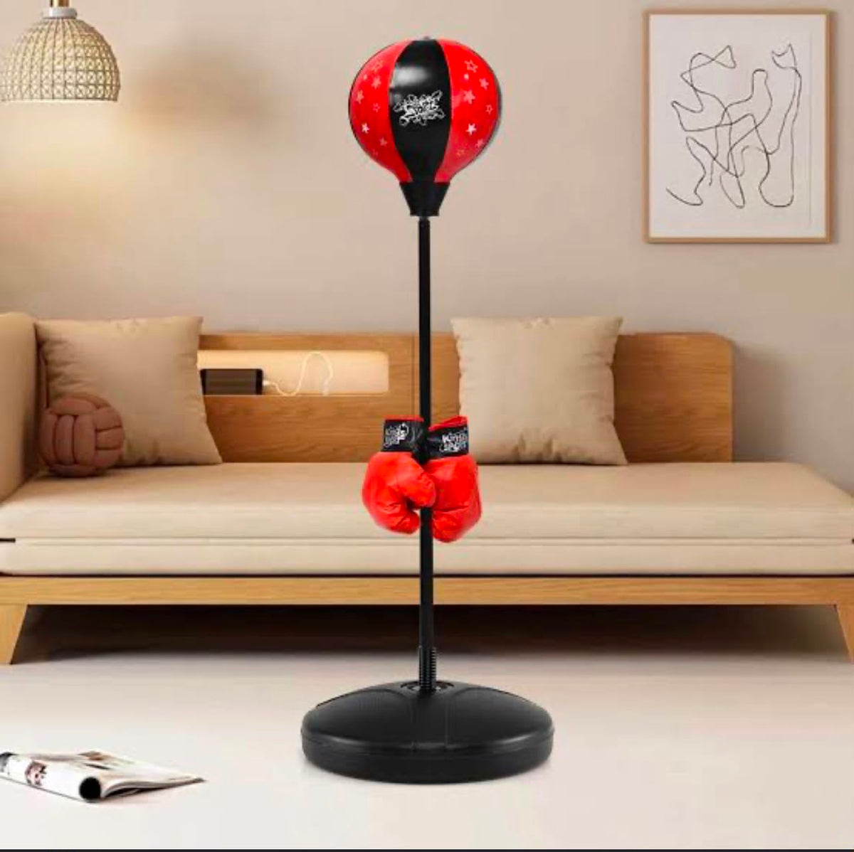 Kids Adjustable Height Boxing Game Stand