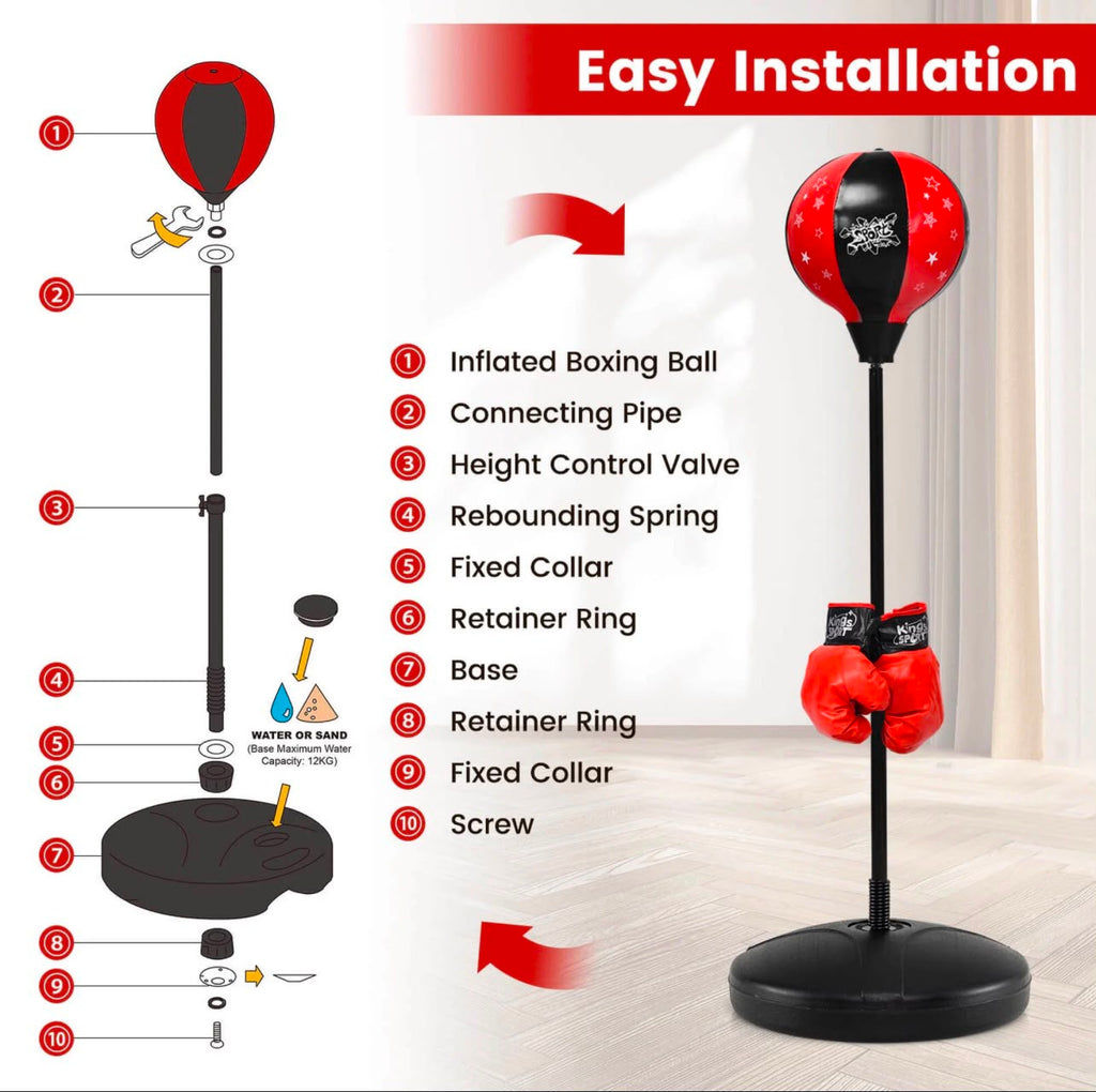 Kids Adjustable Height Boxing Game Stand