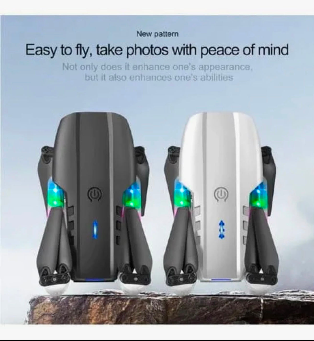 E99 D Pro Double Battery Foldable Drone with HD Camera & Bright LED Lights
