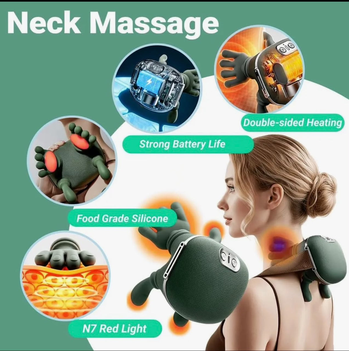 Rechargeable Shoulder & Neck Massager – Compact Portable Design